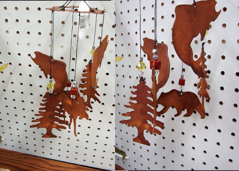 Rustic Mountain Wildlife Cabin Themed Wind Chime, Moose-R-Us.Com Log Cabin Decor