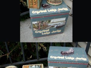 Vintage Fishing Cabin Resort Advertising Food Safe Tins Set of 3