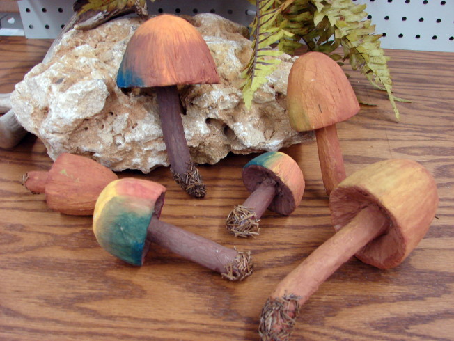 Realistic Large Mushroom Floral Arrangement Craft Supplies Set/6, Moose-R-Us.Com Log Cabin Decor