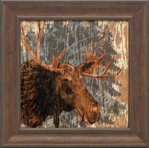 Lodge Themed Framed Artwork Biscardi Moose, Moose-R-Us.Com Log Cabin Decor
