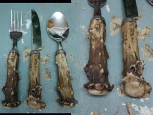 Rustic Deer Antler Northwoods Flatware 3 Piece Silverware Set