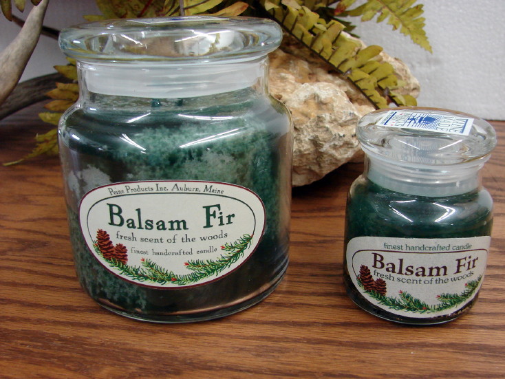 Fresh Balsam Fir Jar Candle Maine Forest Pine, Moose-R-Us.Com Log Cabin Decor