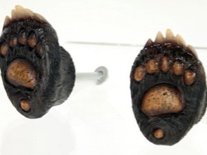 Northwoods Resin Bear Paw Cabinet Hardware Pull Knob Handle Set/2