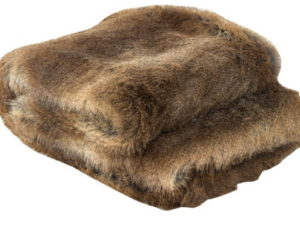 Realistic Faux Fur Beaver Throw Lap Quilt 4 x 5 Foot