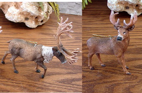 Detailed Resin Wildlife Ornament Caribou - Moose-R-Us.Com Log Cabin Decor