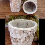Real Birch Bark Vase Flower Pot Lined Rustic Wedding Table