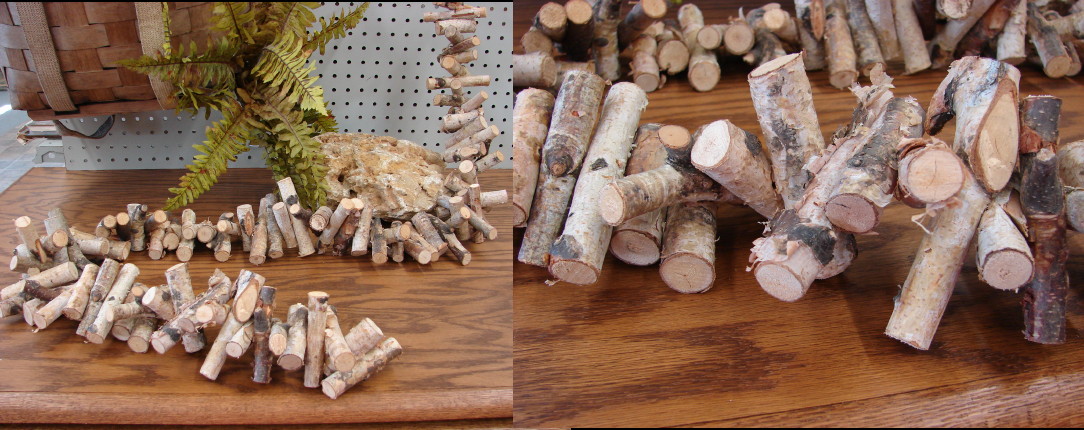 Natural Real Birch Bark Log Garland 5 Foot -  Log Cabin Decor