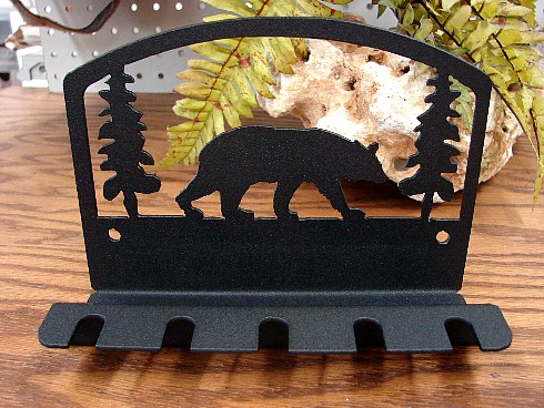 Rustic Black Iron Moose Bear Toothbrush Toothpaste Holder, Moose-R-Us.Com Log Cabin Decor