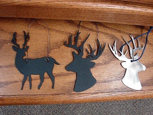 Black Iron Silhouette Buck Deer Ornament, Moose-R-Us.Com Log Cabin Decor