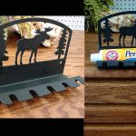 Rustic Black Iron Moose Bear Toothbrush Toothpaste Holder - Image 2
