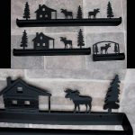 Rustic Black Iron Welded Towel Bar Collection Moose Bear - Image 2