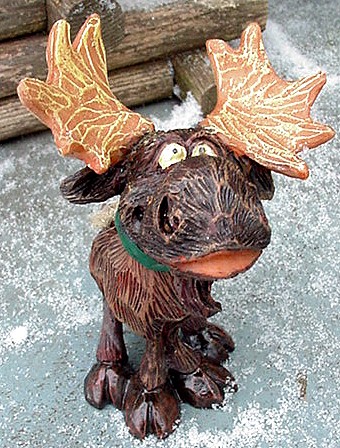 Silly Bobble Head Moose Ornament, Moose-R-Us.Com Log Cabin Decor