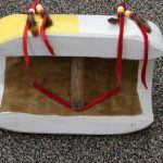 Authentic Native American Indian Cedar Knot Pow Wow Dance Shield and Shaft Set - Image 3