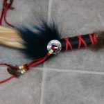 Authentic Native American Indian Cedar Dance Shaft and Southwest Patterned Shield - Image 2