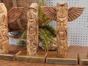Native American Hand Carved Wood Totem Pole