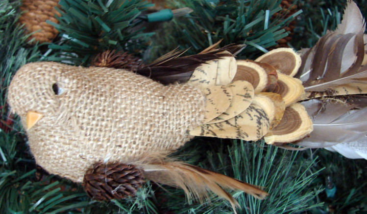 Burlap Naturals Feathers Bird Clip Arrangements Wedding Crafts, Moose-R-Us.Com Log Cabin Decor