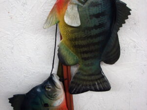 Casey Edwards Hand Carved Wood Sunfish Panfish Canoe Paddle Fishing Pole