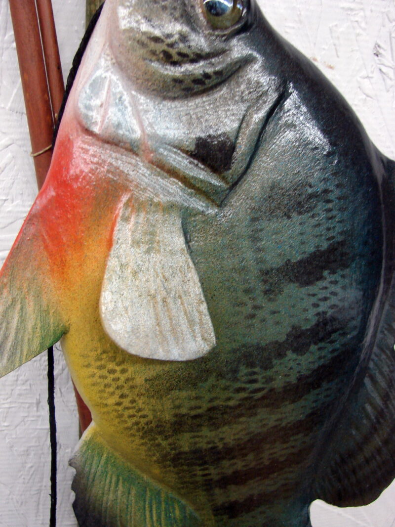 Casey Edwards Hand Carved Wood Sunfish Panfish Canoe Paddle Fishing Pole, Moose-R-Us.Com Antiques Collectibles Log Cabin Decor
