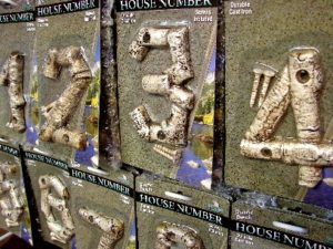 Cast Iron Birch Bark Twig House Address Numbers