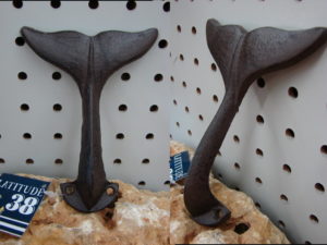 Whale Tail Ocean Themed Cast Iron Towel Robe Coat Hook