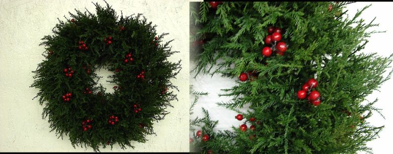 Realistic Cedar Berry Wreath Full 20&#8243;, Moose-R-Us.Com Log Cabin Decor