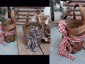Miniature Chipwood Wall Pack Basket Wedding Favors