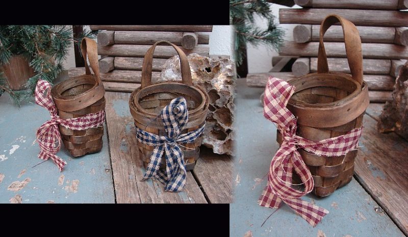 Miniature Chipwood Wall Pack Basket Wedding Favors, Moose-R-Us.Com Log Cabin Decor