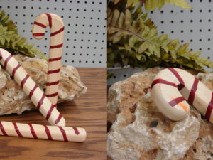 Chunky Wood Candy Cane Set of 3