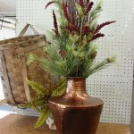 Oxidized Hammered Copper Floor Vase