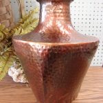 Oxidized Hammered Copper Floor Vase - Image 2