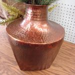 Oxidized Hammered Copper Floor Vase - Image 3