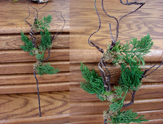 Realistic Cypress Branch with Moss Wispy Arrangement, Moose-R-Us.Com Log Cabin Decor