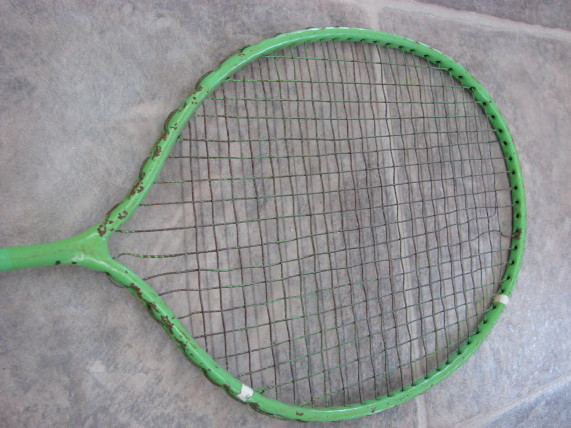 Antique Sporting Goods Dayton Steel Badminton Rackets Complete Set/6, Moose-R-Us.Com Log Cabin Decor