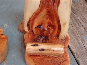 Hand Carved Diamond Willow Business Card Pen Holder
