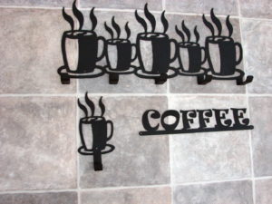 Laser Cut Heavy Duty Steel Coffee Hook Pegs Sign USA Made