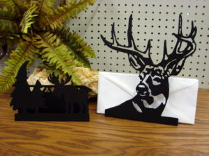 Laser Cut Heavy Duty Iron Letter Holder Deer Moose Horse Chickadee Hummingbird Hunting USA Made