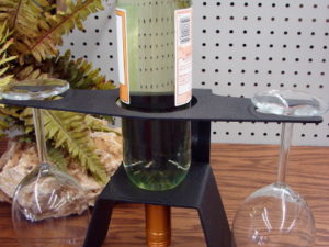 Laser Cut Heavy Duty Iron Wine Tree Bottle Glass Holder USA Made Plain