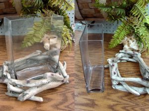 Driftwood Glass Rectangular Centerpiece Vase