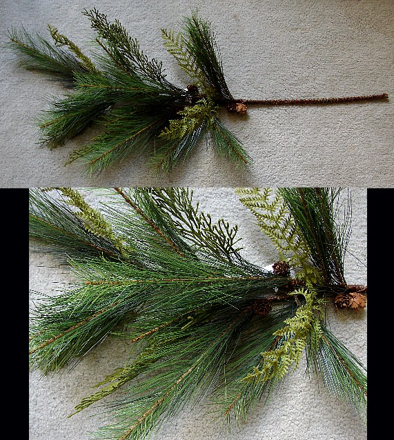 Realistic Fern Pine Spray Pick Pinecones, Moose-R-Us.Com Log Cabin Decor