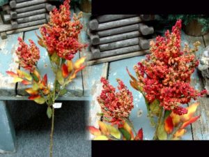 Realistic Silk Flame Seed Spray 34" Pick Autumn Lodge Decor