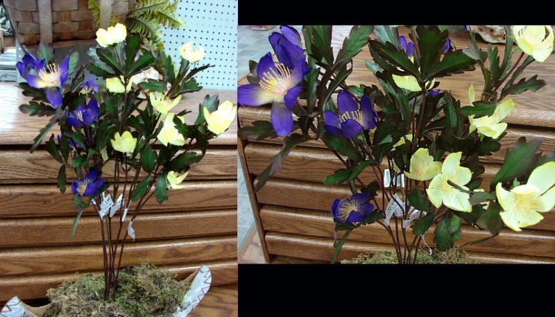 Forest Anemone Realistic Silk Wildflower Picks Yellow, Moose-R-Us.Com Log Cabin Decor