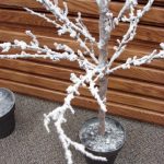 Realistic Artificial Frosted Snow White Branch Twig Tree in Pot 4 or 5 Foot - Image 2