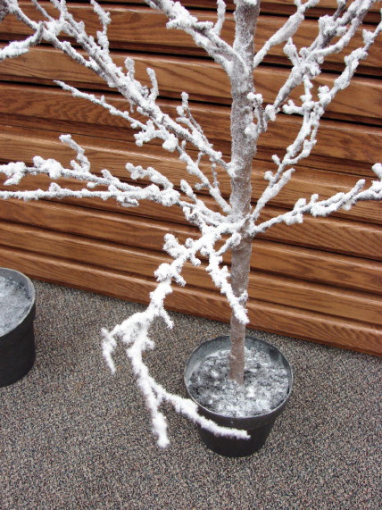 Frosted Snow White Branch Twig Tree in Pot 4 or 5 Foot, Moose-R-Us.Com Log Cabin Decor