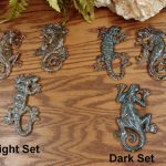 Tropical Stoneware Wall Hanging Gecko Lizard Set of 3