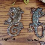Tropical Stoneware Wall Hanging Gecko Lizard Set of 3 - Image 2