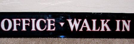 Antique Reverse Painted Glass Office Walk In Sign