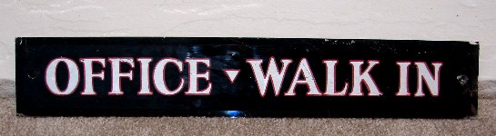 Antique Reverse Painted Glass Office Walk In Sign, Moose-R-Us.Com Log Cabin Decor