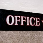 Antique Reverse Painted Glass Office Walk In Sign - Image 2