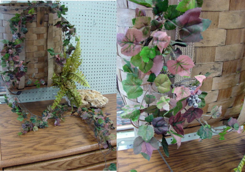 6 Foot Long Grapevine Leaf Garland Realistic Silk Vine with Grapes, Moose-R-Us.Com Log Cabin Decor