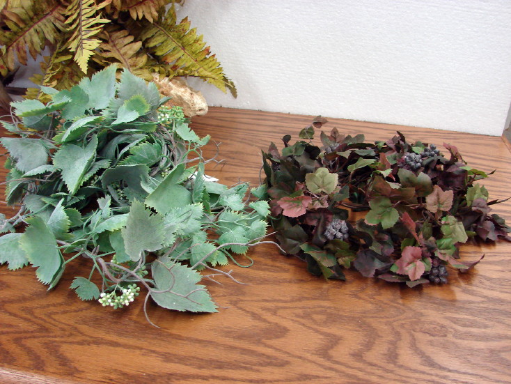 72 Artificial Green Leaf & Twig Garland